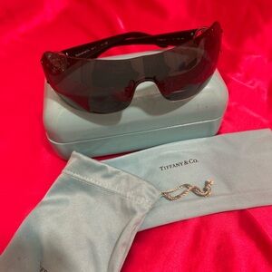 Tiffany & Co. Black Wraparound Sunglasses
